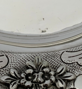 FINE 925 STERLING SILVER HANDMADE FLORAL LEAF APPLIQUE CHASED ORNATE CUP & TRAY