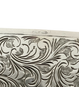 FINE ITALIAN 925 STERLING SILVER HANDMADE CHASED SWIRL ORNATE CARD HOLDER