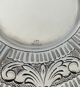 FINE 925 STERLING SILVER HANDMADE CHASED SWIRL MATTE & SHINY SLEEK CUP & TRAY