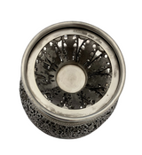 ITALIAN 925 STERLING SILVER & GLASS HANDMADE FLORAL ORNATE HONEY DISH & TRAY