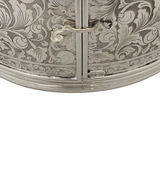 FINE 925 STERLING SILVER HANDMADE CHASED SWIRL STRIATED SEDER PLATE & SHELVES