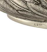 OLD ITALIAN 925 STERLING SILVER & GILDED HANDMADE SWAN CENTERPIECE BASKET DISH