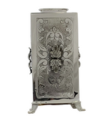 FINE 925 STERLING SILVER HANDMADE CHASED LEAF ORNATE MATTE & SHINY TZEDAKA BOX