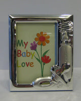 ITALIAN 925 SILVER BABY BLUE BOTTLE PACIFIER KIDS PICTURE FRAME