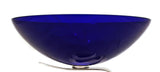 FINE ITALY 925 STERLING SILVER & BLUE CRYSTAL HANDMADE MODERN SHINY SLEEK BOWL