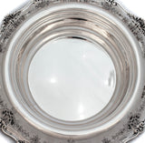 FINE ANTIQUE 925 STERLING SILVER HANDMADE LARGE FLORAL DISH CENTERPIECE