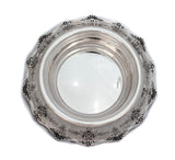 FINE ANTIQUE 925 STERLING SILVER HANDMADE LARGE FLORAL DISH CENTERPIECE