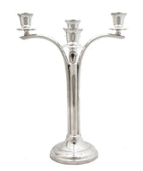 FINE TOPAZIO 925 STERLING SILVER HANDMADE MODERN SHINY SLEEK 5 LIGHT CANDELABRA