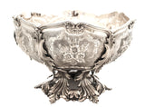 ITALIAN 925 STERLING SILVER CHASED FLORAL DESIGN LEAF APPLIQUE WASH CUP & BOWL