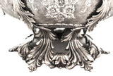 ITALIAN 925 STERLING SILVER CHASED FLORAL DESIGN LEAF APPLIQUE WASH CUP & BOWL