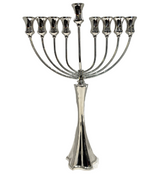 FINE TALL 925 STERLING SILVER HANDMADE MODERN SHINY SLEEK CHANUKAH MENORAH