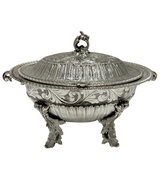 ITALY 925 STERLING SILVER HANDMADE ELEGANT SWIRL LEAF APPLIQUE ORNATE ESROG BOX