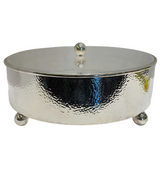 FINE 925 STERLING SILVER HANDMADE MODERN HAMMERED SHINY SLEEK MATZAH HOLDER