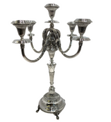 FINE TOPAZIO 925 STERLING SILVER HANDMADE ORNATE SLEEK 5 LIGHT CANDELABRA