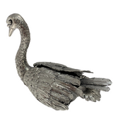 SMALL ITALIAN 925 STERLING SILVER HANDMADE DETAILED SWAN SINGLE SALT HOLDER