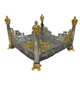 925 STERLING SILVER & GILDED HANDMADE ORNATE PILLAR CROWN FLAT NAPKIN HOLDER