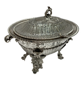 ITALY 925 STERLING SILVER HANDMADE ELEGANT SWIRL LEAF APPLIQUE ORNATE ESROG BOX
