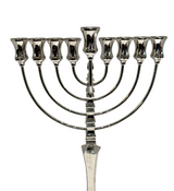 FINE TALL 925 STERLING SILVER HANDMADE MODERN SHINY SLEEK CHANUKAH MENORAH