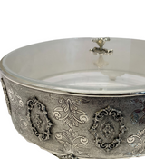 FINE 925 STERLING SILVER HANDMADE CHASED ORNATE FLORAL APPLIQUE MATZAH HOLDER