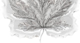 FINE 925 STERLING SILVER HANDMADE INTRICATE GLOSSY & MATTE LEAF SERVING DISH