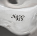 FINE 925 STERLING SILVER HANDMADE INTRICATE GLOSSY & MATTE LEAF SERVING DISH