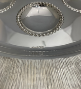 925 STERLING SILVER HANDMADE MODERN STRIATED SHINY SLEEK PASSOVER SEDER PLATE
