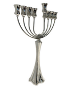 FINE TALL 925 STERLING SILVER HANDMADE MODERN SHINY SLEEK CHANUKAH MENORAH