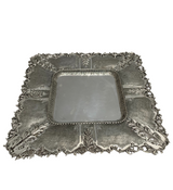 FINE 925 STERLING SILVER HANDMADE CHASED LEAF APPLIQUE ORNATE ELIYAHU CUP & TRAY