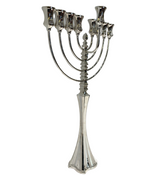 FINE TALL 925 STERLING SILVER HANDMADE MODERN SHINY SLEEK CHANUKAH MENORAH