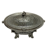 ITALY 925 STERLING SILVER HANDMADE ELEGANT SWIRL LEAF APPLIQUE ORNATE ESROG BOX