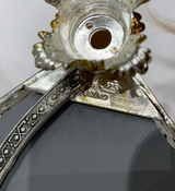 925 STERLING SILVER & GILDED HANDMADE ORNATE PILLAR CROWN FLAT NAPKIN HOLDER