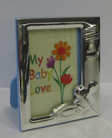 ITALIAN 925 SILVER BABY BLUE BOTTLE PACIFIER KIDS PICTURE FRAME