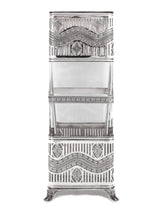 TOPAZIO 925 STERLING SILVER & CRYSTAL HANDMADE ELEGANT FLORAL SQUARE FLOWER VASE