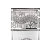 TOPAZIO 925 STERLING SILVER & CRYSTAL HANDMADE ELEGANT FLORAL SQUARE FLOWER VASE