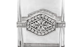 TOPAZIO 925 STERLING SILVER & CRYSTAL HANDMADE ELEGANT FLORAL SQUARE FLOWER VASE