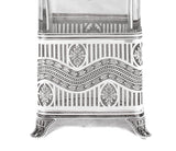 TOPAZIO 925 STERLING SILVER & CRYSTAL HANDMADE ELEGANT FLORAL SQUARE FLOWER VASE