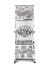 TOPAZIO 925 STERLING SILVER & CRYSTAL HANDMADE ELEGANT FLORAL SQUARE FLOWER VASE