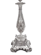 ITALIAN 925 STERLING SILVER HANDCRAFTED ORNATE SQUARE BASE SIX LIGHT CANDELABRA