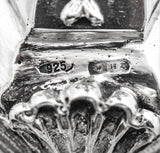 ITALIAN 925 STERLING SILVER HANDCRAFTED ORNATE SQUARE BASE SIX LIGHT CANDELABRA