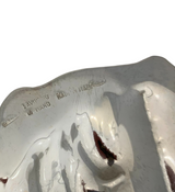 ITALIAN 925 STERLING SILVER HANDMADE CHASED LEAF APPLIQUE ORNATE SEDER PLATE