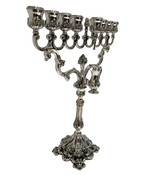 FINE TOPAZIO 925 STERLING SILVER HANDMADE FLORAL BOUQUET ORNATE CHANUKAH MENORAH