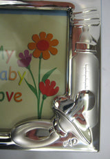 ITALIAN 925 SILVER BABY BLUE BOTTLE PACIFIER KIDS PICTURE FRAME