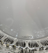 FINE 925 STERLING SILVER & GILDED HANDMADE SWIRL CHASED CROWN HONEY DISH & TRAY