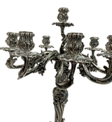 ITALIAN 925 STERLING SILVER HANDMADE HEAVY ORNATE FLORAL 10 LIGHT CANDELABRA