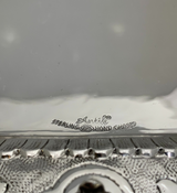 FINE 925 STERLING SILVER HANDMADE CHASED LEAF APPLIQUE ORNATE ELIYAHU CUP & TRAY