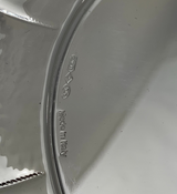 ITALIAN 925 STERLING SILVER HANDMADE HAMMERED SHINY SLEEK ELIYAHU CUP & TRAY