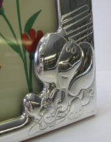 ITALIAN 925 SILVER PINK ADORABLE BABY ELEPHANT KIDS PICTURE FRAME
