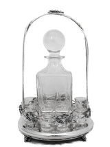 ITALIAN 925 STERLING SILVER & CRYSTAL HANDMADE SLEEK GRAPE ORNATE LIQUOR SET