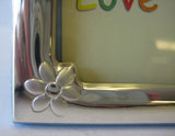 ITALIAN 925 SILVER ADORABLE BABY BLUE BEAR FLORAL KIDS PICTURE FRAME TNY2004C-1