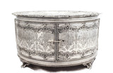 FINE 925 STERLING SILVER HANDMADE FLORAL SWIRL ORNATE SEDER PLATE & SHELVES